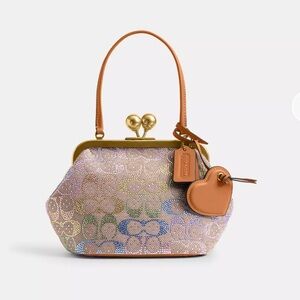 Coach Kisslock Frame Bag 16 in Crystal Signature Jacquard